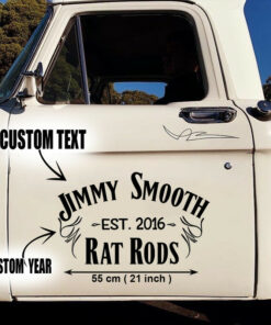 Personalized Rat Rods Garage Pinstripe Sticker For Car