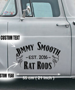 Personalized Rat Rods Garage Pinstripe Sticker For Car