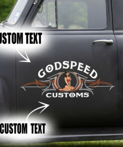 Hot Rod Pinstripe Pin Up Girl Car Decoration Stickers Set 2 Pcs