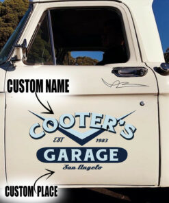Custom V8 Vinyl Pinstriping Decal For Car's Door And Windows Set 2 Pcs