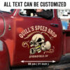 Skull And Bones Pinstripe Vinyl Decals For Trucks, Lowriders, Hot Rod Cars Set 2 Pcs