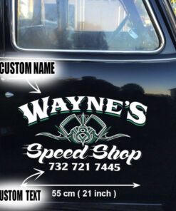 V8 Speed Shop Vinyl Decals For Truck window Set 2 Pcs