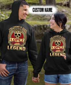 Alternative view of Personalized Name Shirts The Ledend Is Alive Lopez An Endless Legend