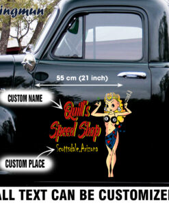 Lady Luck Speed Shop Hot Rod Door Art Decals