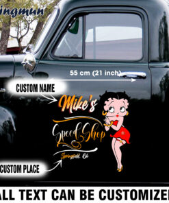 Old School Pinup Girl Hot Rod Stickers