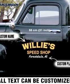 Personalized Hot Rod Speed Shop Lettering Vinyl Large Stickers