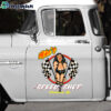 Pinup Girl With Racing Flags Vinyl Hot Rod Car Decals