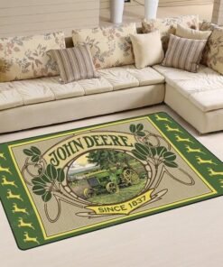Vintage John Deere Tractor Area Rug Home Decor