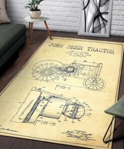 Area Rug With JohnDeere Tractor Drawing