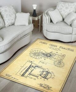 Area Rug With JohnDeere Tractor Drawing
