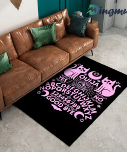 Kawaii Pink Pastel Goth Ouija Board Creepy Cute Cat Area Rug