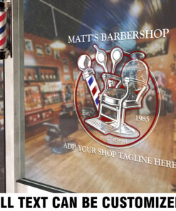 Barber Shop Sign Vinyl Window Graphics Decals