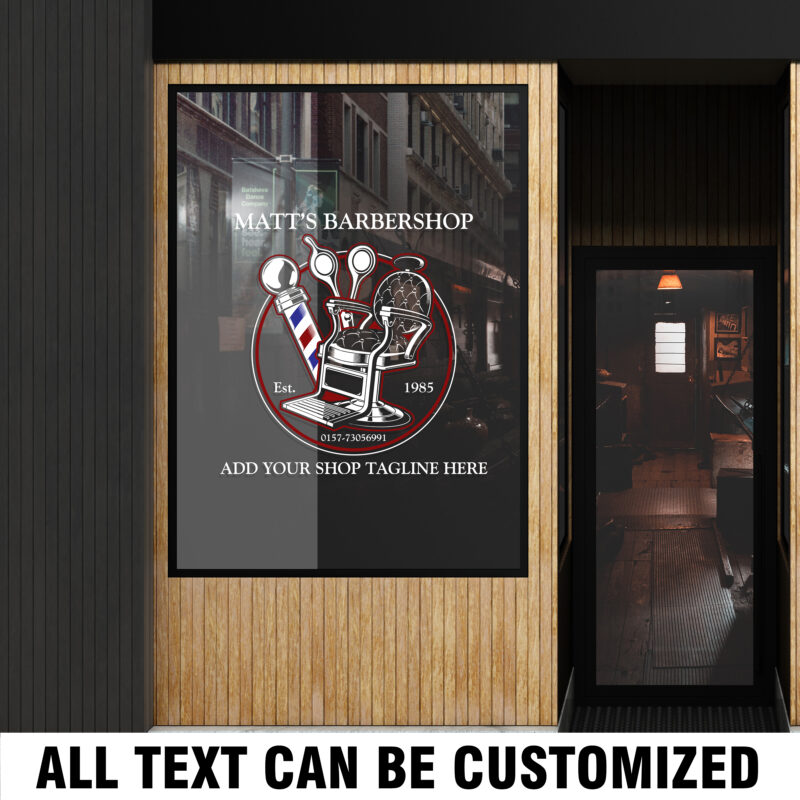 Barber Shop Sign Vinyl Window Graphics Decals - Dingmun