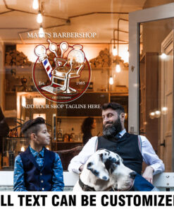 Barber Shop Sign Vinyl Window Graphics Decals
