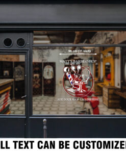 Barber Shop Sign Vinyl Window Graphics Decals