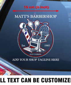Barber Shop Sign Vinyl Window Graphics Decals
