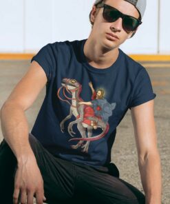 Jesus Riding A Dinosaur Shirt