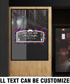 Personalized Vintage Barber Shop Window Graphics Vinyl Sticker 1