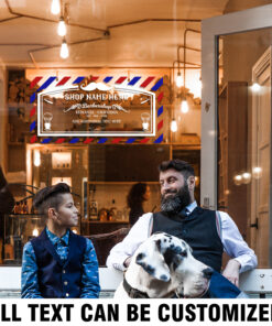 Personalized Vintage Barber Shop Window Graphics Vinyl Sticker 1