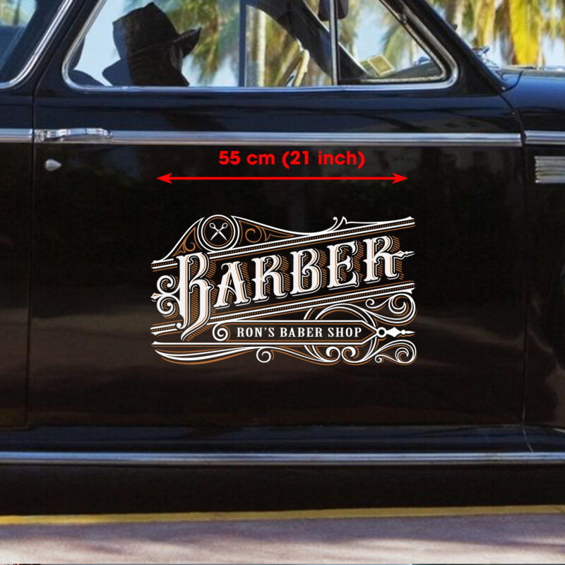Personalized Barber Shop Window Graphics Vinyl Decals