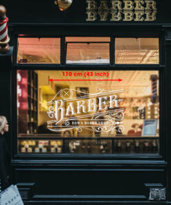 Personalized Barber Shop Window Graphics Vinyl Decals
