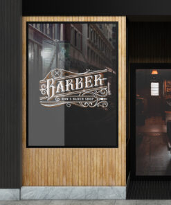 Personalized Barber Shop Window Graphics Vinyl Decals