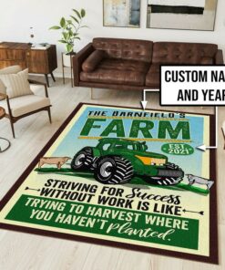 John Deere Rug - Striving For Success Without Work Is Like Trying To Harvest Where You Haven't Planted3
