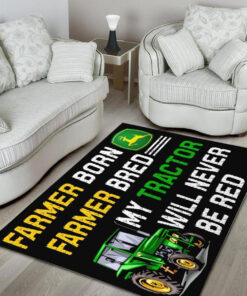 Farmer Born Farmer Bred My Tractor Will Never Be Red John Deere Rug