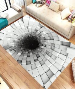 3D Hole Vortex Illusion Area Rug For Living Room Bedroom