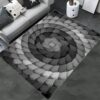 Triangle 3D Shapes VortexIllusion Rug For Living Room Bedroom