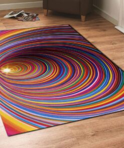 Colorful Swirl Optical Illusion Area Rug