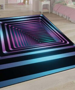 Neon Color 3D Vortex Illusion Area Rug
