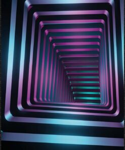 Neon Color 3D Vortex Illusion Area Rug