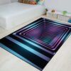 Neon Color 3D Vortex Illusion Area Rug