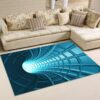 3D Swirl Vortex Optical Illusion Area Rug For Psychedelic Room Décor