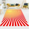 Trippy Red and White Illusion Psychedelic Area Rug