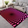 Purple 3D Digital Art Vortex Illusion Area Rug For Modern Home Décor
