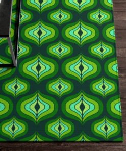 Emerald Green Mid Century Modern Boho Decor With 70s Style Rug