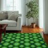 Emerald Green Mid Century Modern Boho Decor With 70s Style Rug
