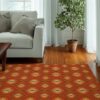 Retro Psychedelic 70s Style Area Floor Rug for Bedroom Living Room