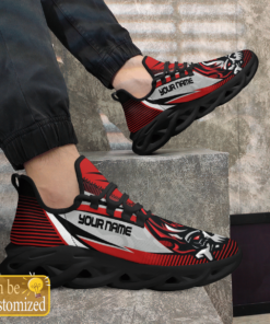 Personlaized Name Sneakers With Fire And Skull