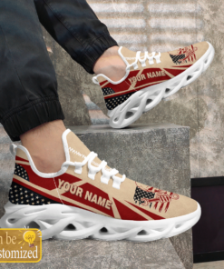 Personalized Sneakers With Name Skull And Flag