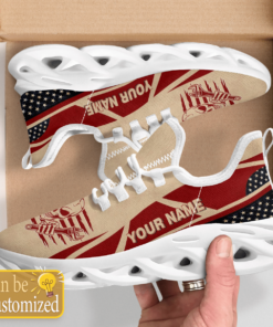 Personalized Sneakers With Name Skull And Flag