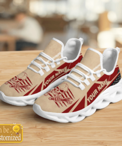 Personalized Sneakers With Name Skull And Flag