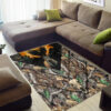 Camouflage Fire Deer Print Rug For Living Room