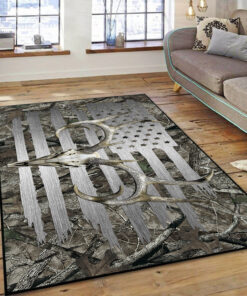 Personalized Camo Deer Hunting Area Rug