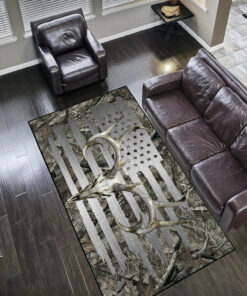 Personalized Camo Deer Hunting Area Rug