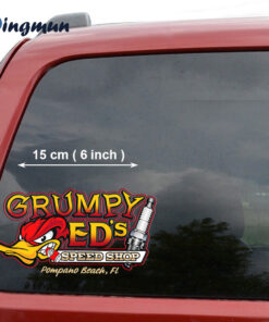 Personalized Mr Horsepower Hot Rod Duck And Spark Plug Vinyl Door Decals Stickers