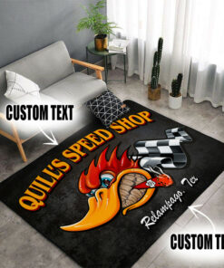 Vintage Hot Rod Woodpecker Area Rugs For Living Room, Bedroom, Garage