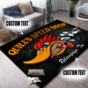 Vintage Hot Rod Woodpecker Area Rugs For Living Room, Bedroom, Garage
